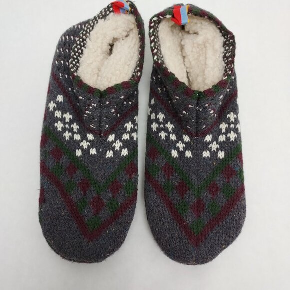 Bombas Gripper Slipper Unisex Size Small Charcoal Sherpa Lined Bootie House Sock - Picture 4 of 13